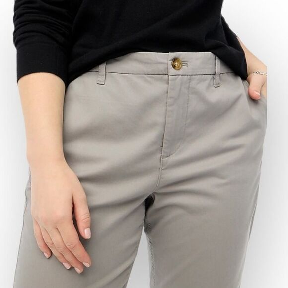 J.Crew Factory Chino Pant Women's Plus 14 Gray High-Rise Girlfriend Cropped - Picture 10 of 10